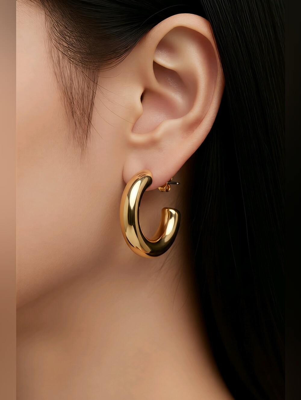 NWB Jenny Bird Chunky Doune Hoops - High-Polish Gold